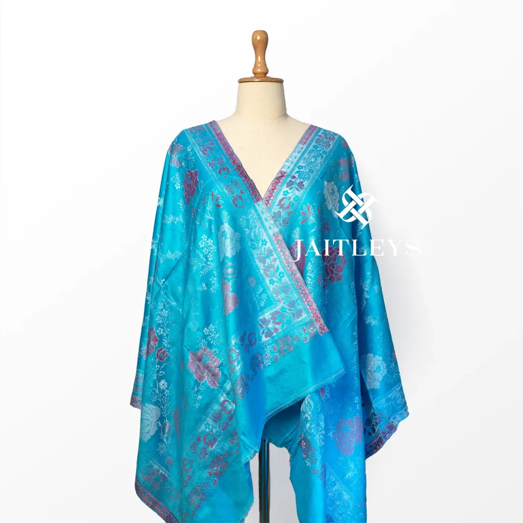 breathable and lightweight modal kani zari cut work scarves made in india - jaitleys