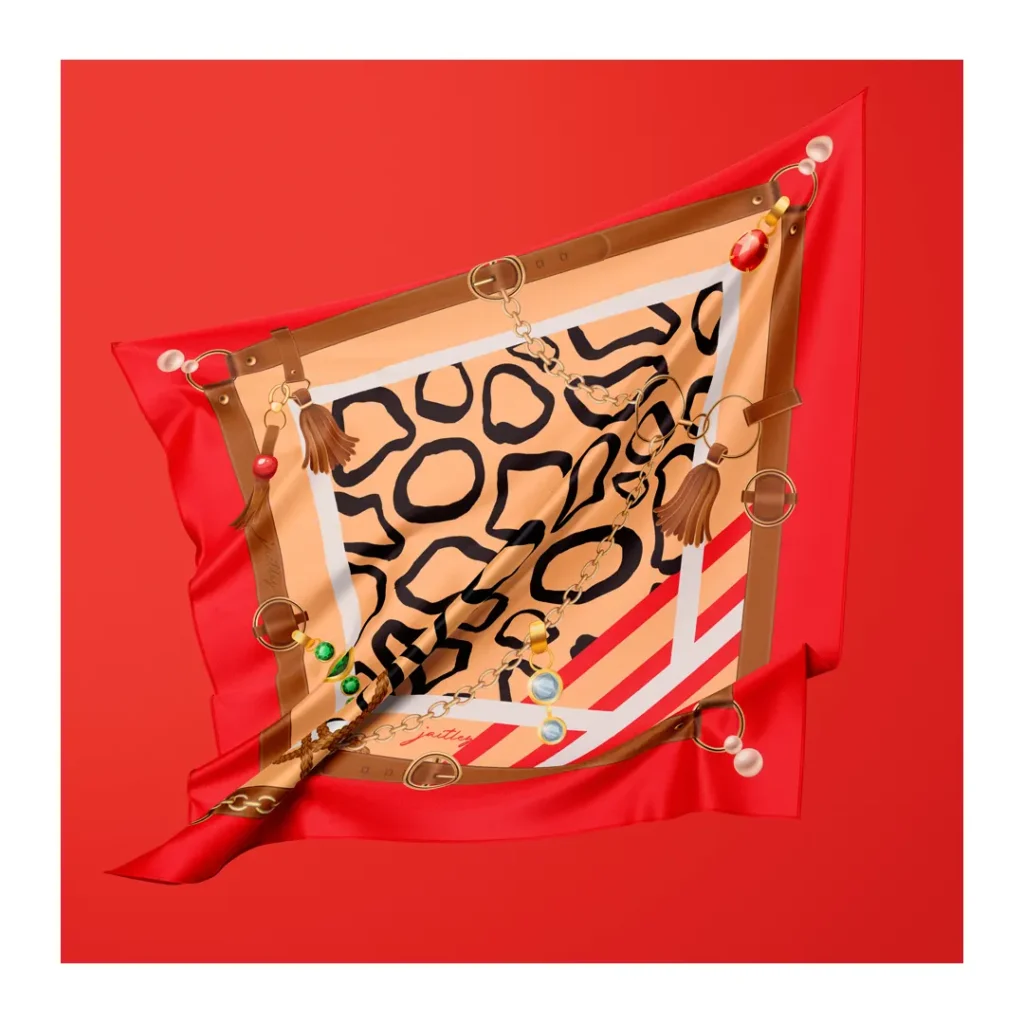 Shawl vs scarf: A premium satin crepe silk scarf by jaitleys