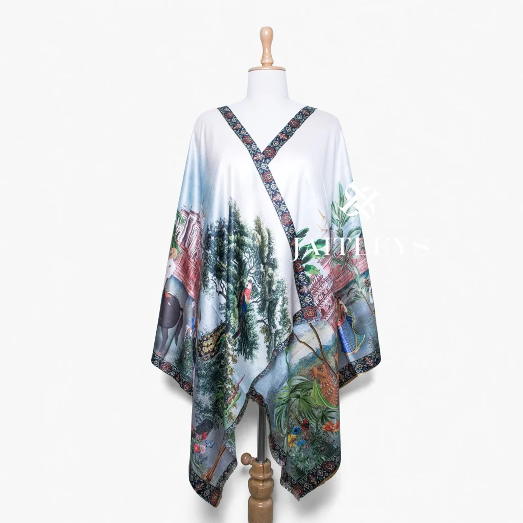 agra Taj Mahal ethnic Indian art digital print bamboo modal scarf